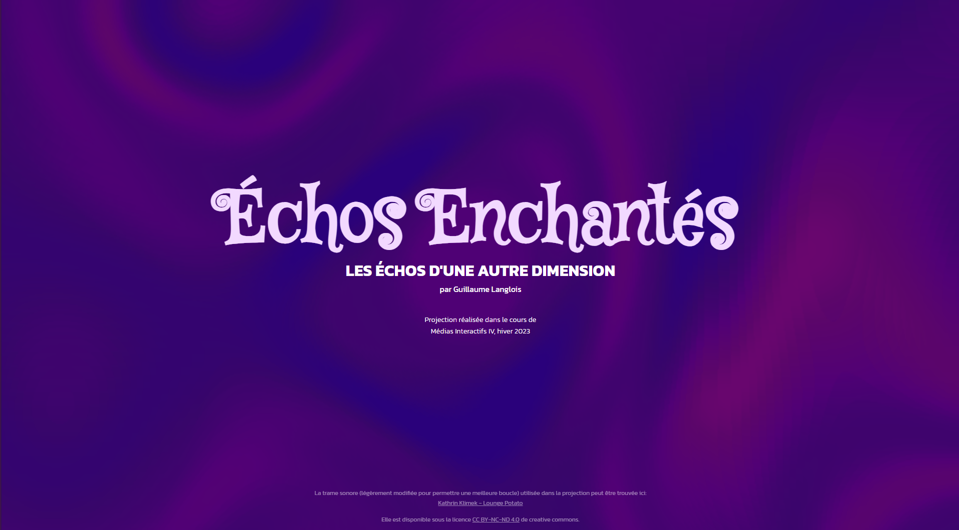 La page web ouverte au scan du code QR