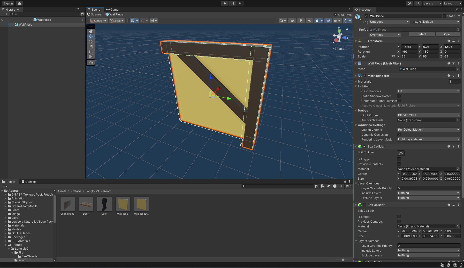 Image du mur standard modélisé dans Blender